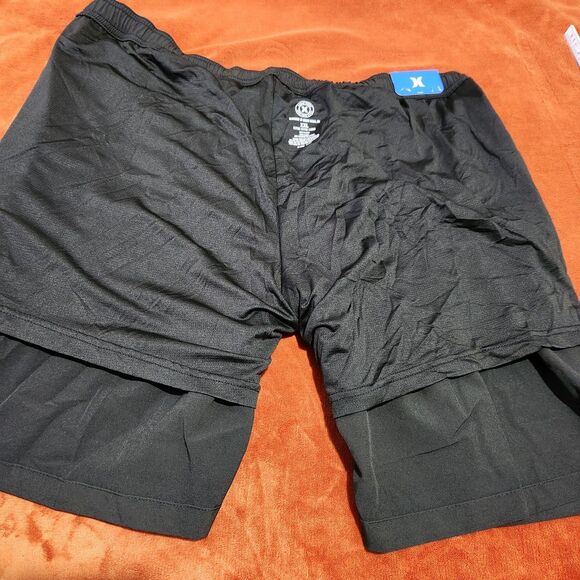 Hurley Shorts Size XXL Black Zip Pocket Quick Dry Stretch Reflective Logo - Picture 10 of 11